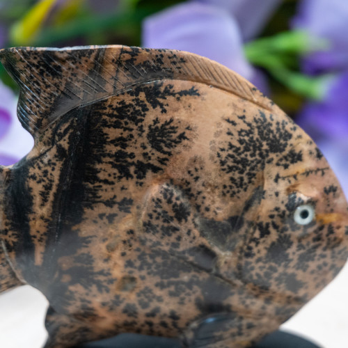 Picture Jasper Fish Carving on Stand #1