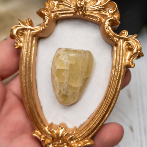 Lemon Calcite Framed Crystal