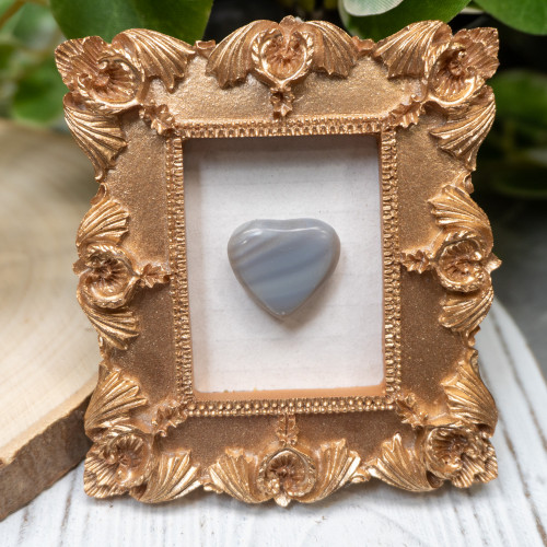 Banded Agate Heart Framed Crystal