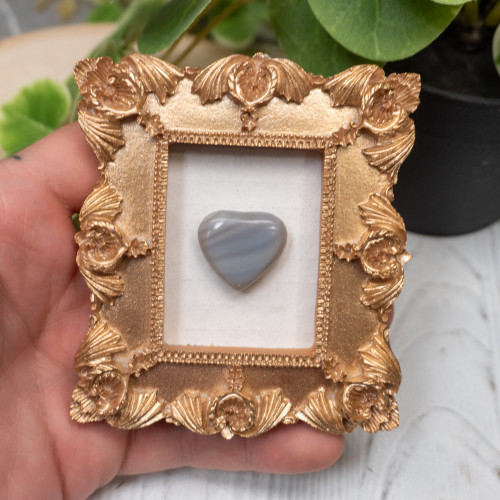 Banded Agate Heart Framed Crystal
