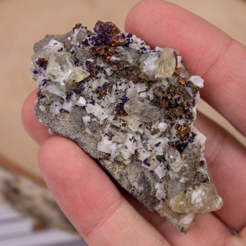 Calcite with Chalcopyrite and Dolomite