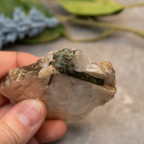 Golden Mica with Green & Blue Tourmaline