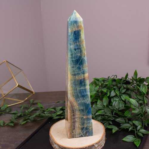 Medium Blue Calcite & Onyx Obelisk