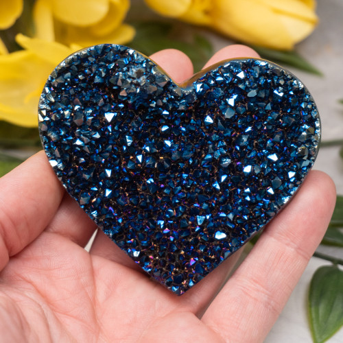 Blue Cobalt Titanium Quartz Heart #1