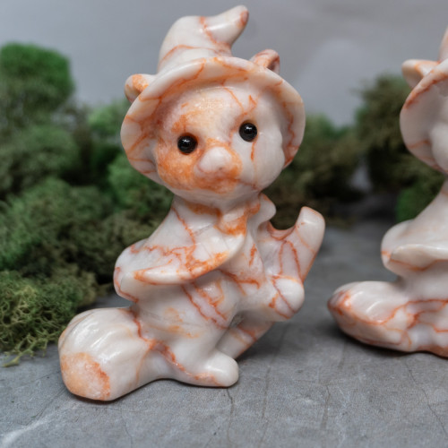 Red Vein Jasper Cat on Broom