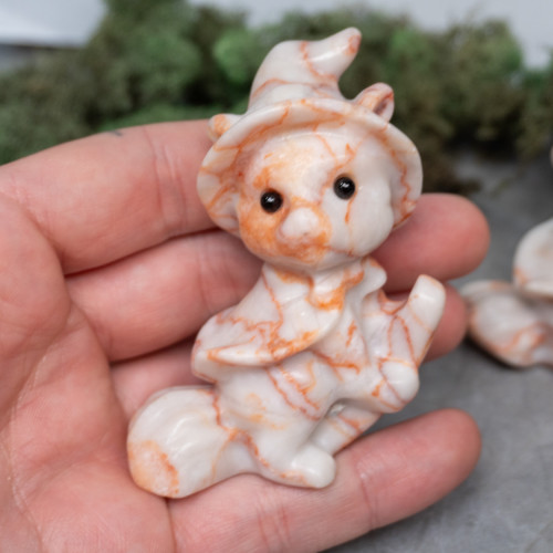 Red Vein Jasper Cat on Broom