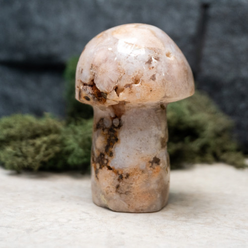 Flower Agate Medium Mushroom