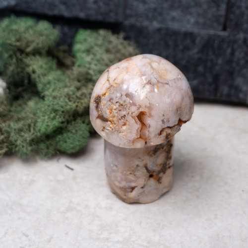 Flower Agate Medium Mushroom