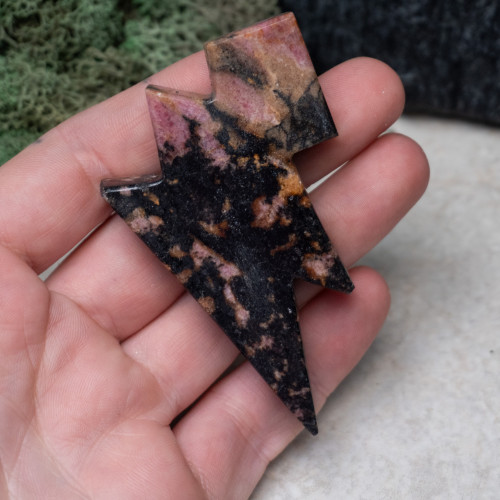 Rhodonite Lightning Bolt