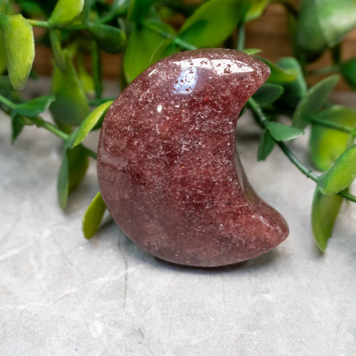 Strawberry Quartz Crescent Moon