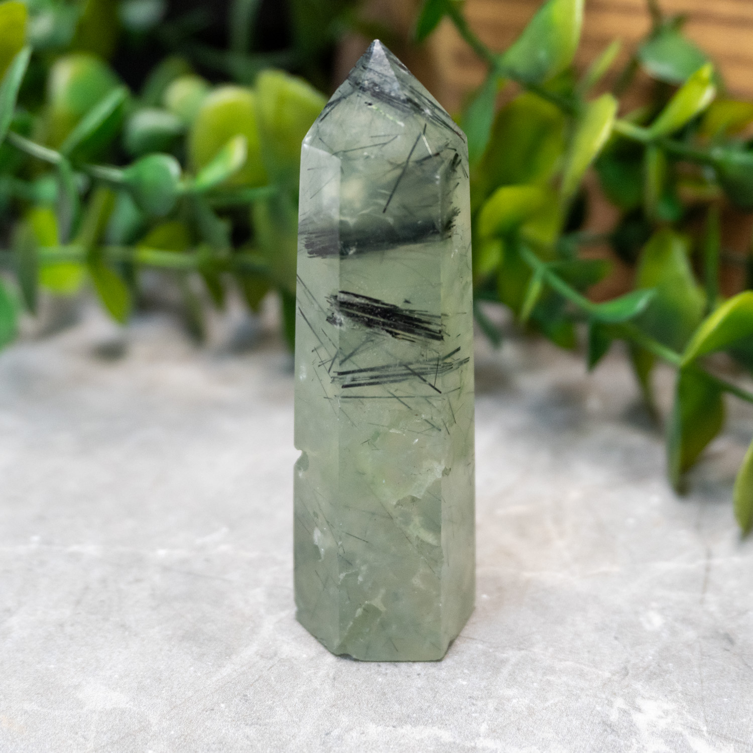 Prehnite in Epidote Tower - The Crystal Council