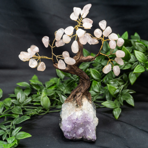 Large Rose Quartz Crystal Tree