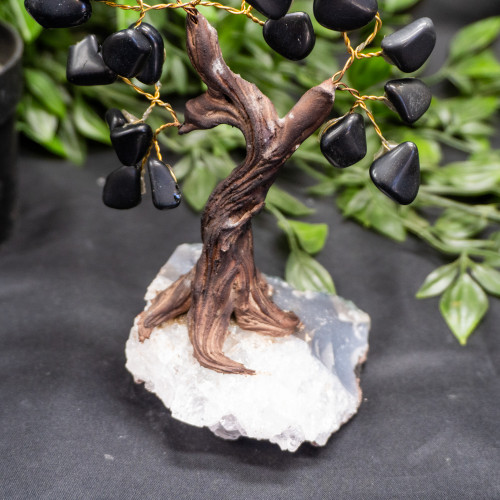 Medium Obsidiain Crystal Tree