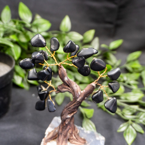 Medium Obsidiain Crystal Tree