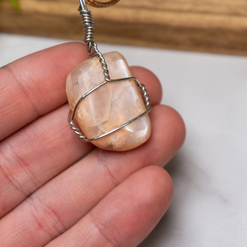 Peach Moonstone Wire Wrap #1