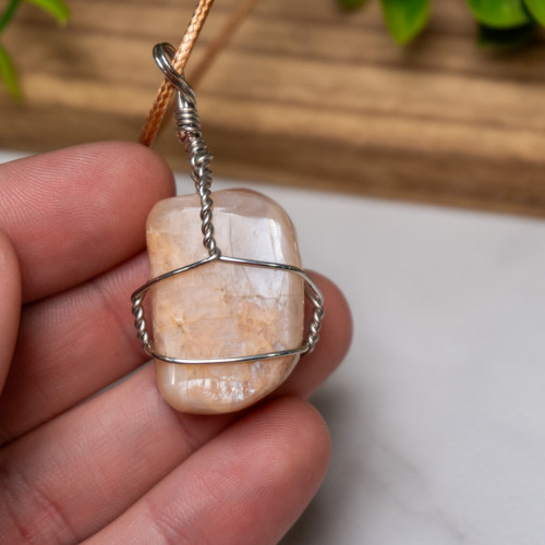 Peach Moonstone Wire Wrap #1