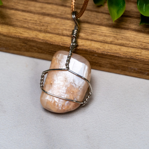 Peach Moonstone Wire Wrap #1