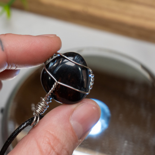 Midnight Lace Obsidian Wire Wrap #1