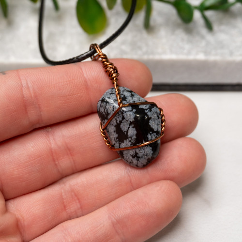 Snowflake Obsidian Wire Wrap #1