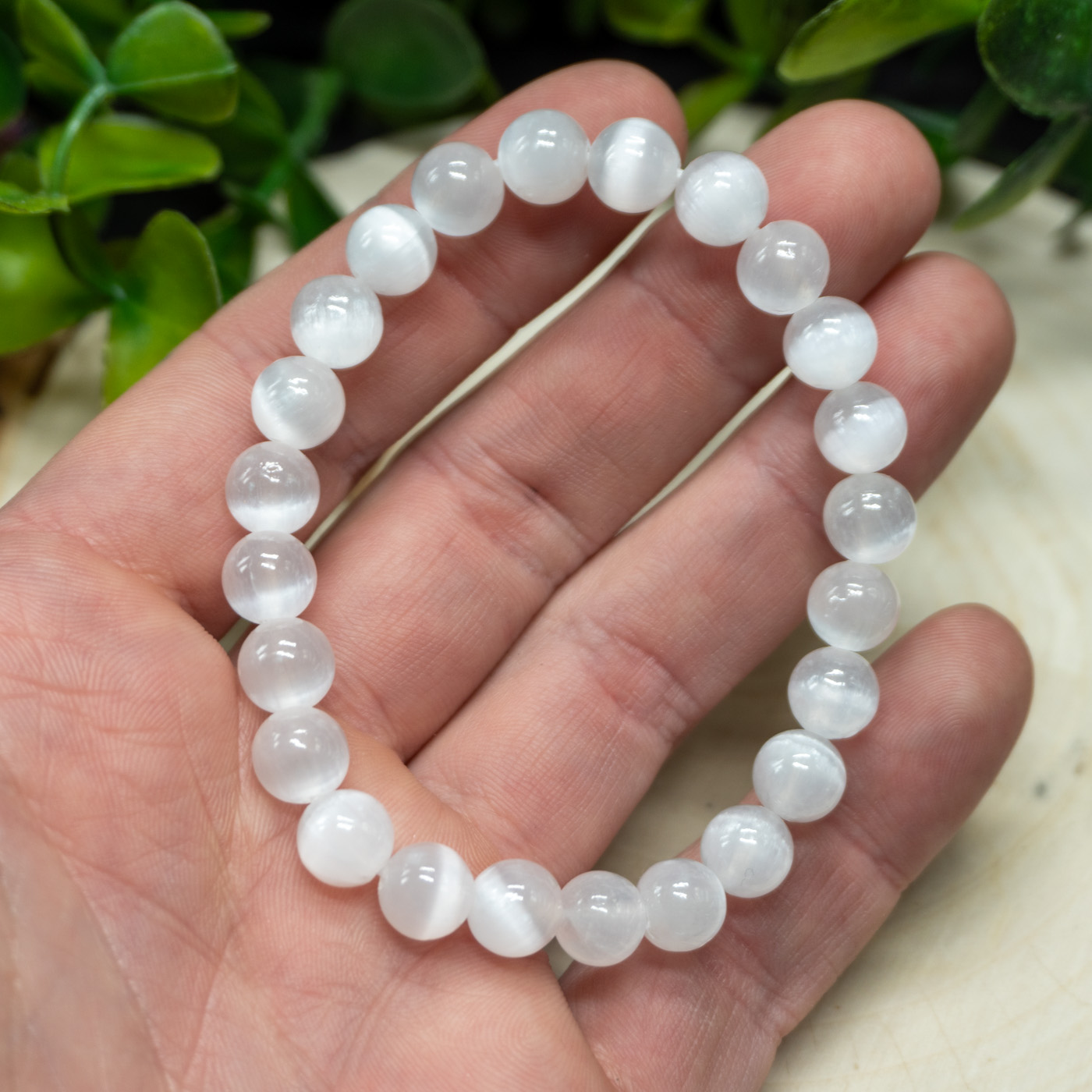 Selenite Bracelet 8mm - The Crystal Council