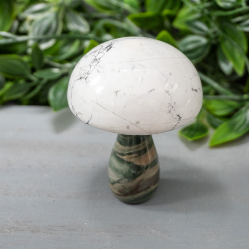 Howlite & Jade Mushroom #1