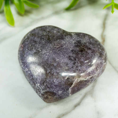 Lepidolite Heart with Pink Tourmaline