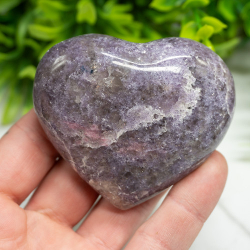 Lepidolite Heart with Pink Tourmaline