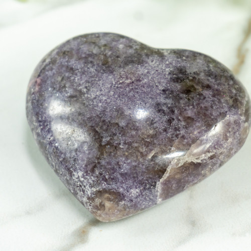 Lepidolite Heart with Pink Tourmaline