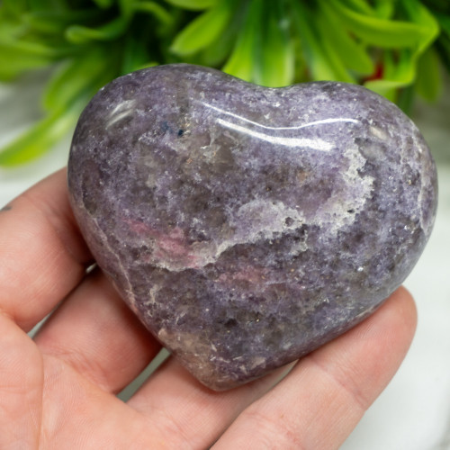 Lepidolite Heart with Pink Tourmaline