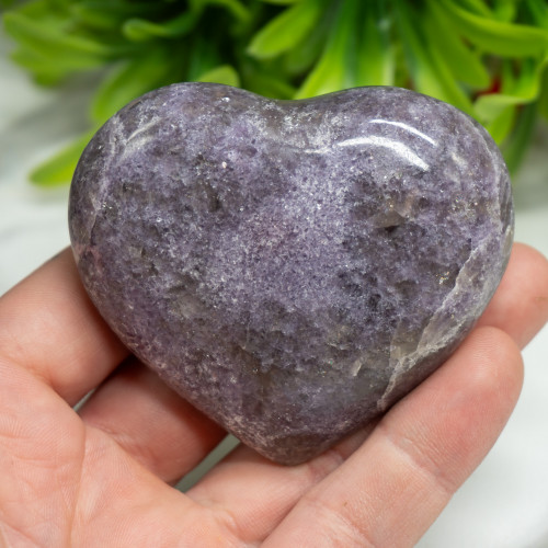 Lepidolite Heart with Pink Tourmaline