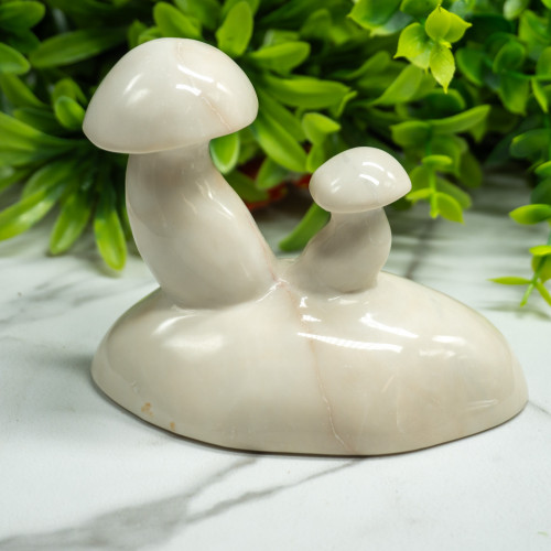 White Jade Double Mushroom