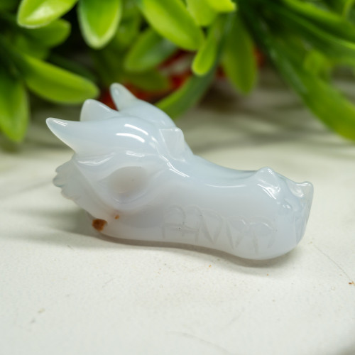 Blue Chalcedony Dragon Head #2