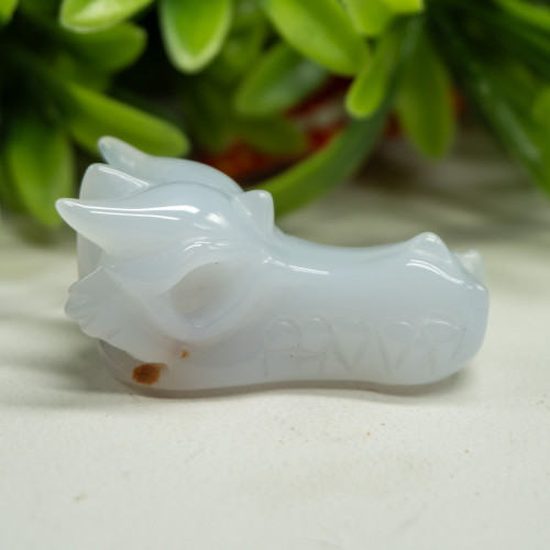 Blue Chalcedony Dragon Head #2