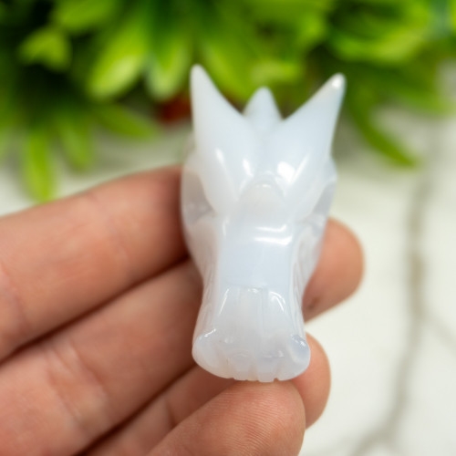 Blue Chalcedony Dragon Head #2