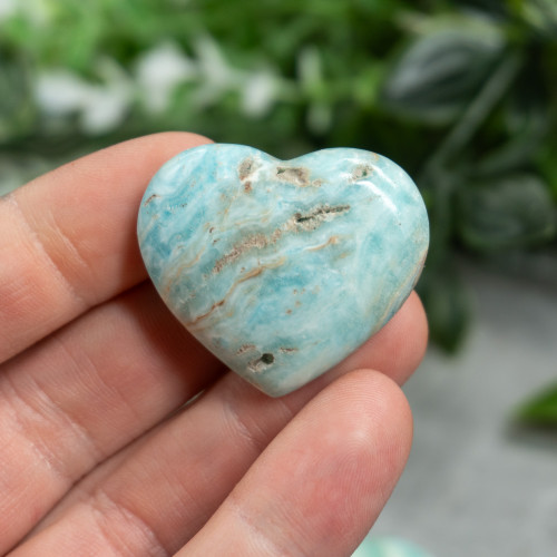 Small Caribbean Blue Calcite Heart
