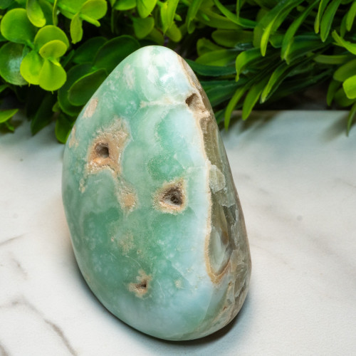 Caribbean Blue Calcite with Pistachio Calcite Free Form #1
