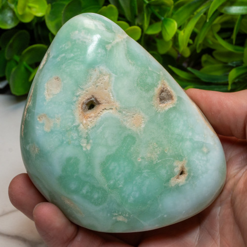 Caribbean Blue Calcite with Pistachio Calcite Free Form #1