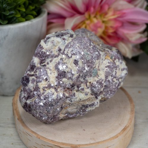 Large Raw Botryoidal Lepidolite on Quartz #2