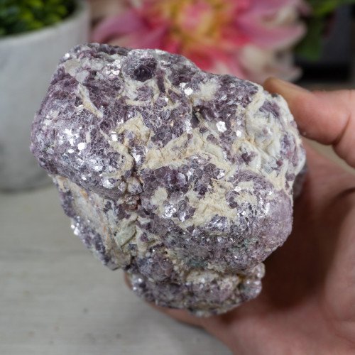 Large Raw Botryoidal Lepidolite on Quartz #2