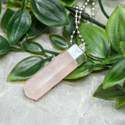 Rose Quartz Small Polished Point Necklace