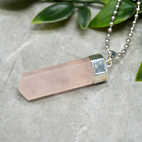 Rose Quartz Small Polished Point Necklace