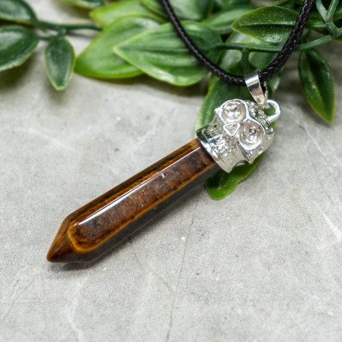 Tiger Eye Skull Point Necklace