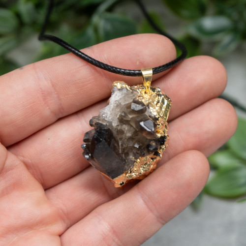 Smoky Quartz Raw Cluster Necklace