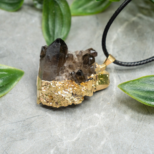 Smoky Quartz Raw Cluster Necklace