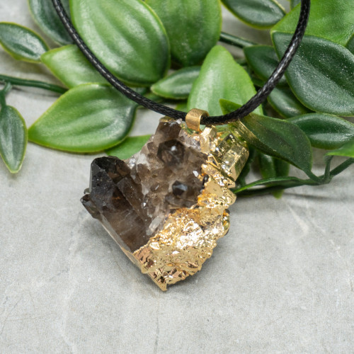 Smoky Quartz Raw Cluster Necklace