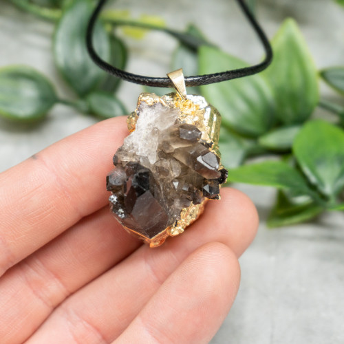 Smoky Quartz Raw Cluster Necklace