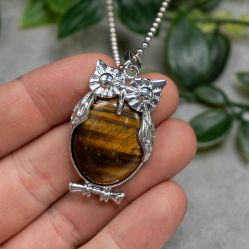 Tiger Eye Owl Necklace