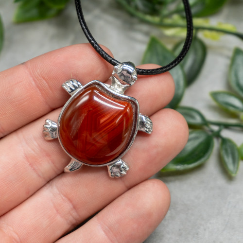 Carnelian Turtle Necklace