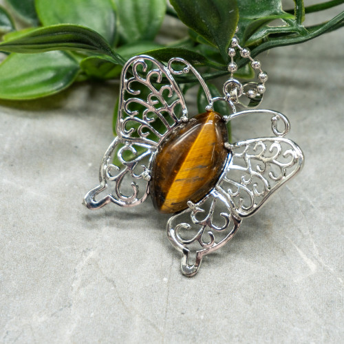 Tiger Eye Butterfly Necklace