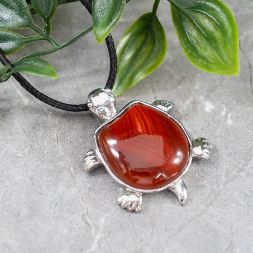 Carnelian Turtle Necklace